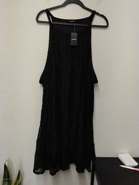 torrid Black Lace Mini Dress with Tank Straps